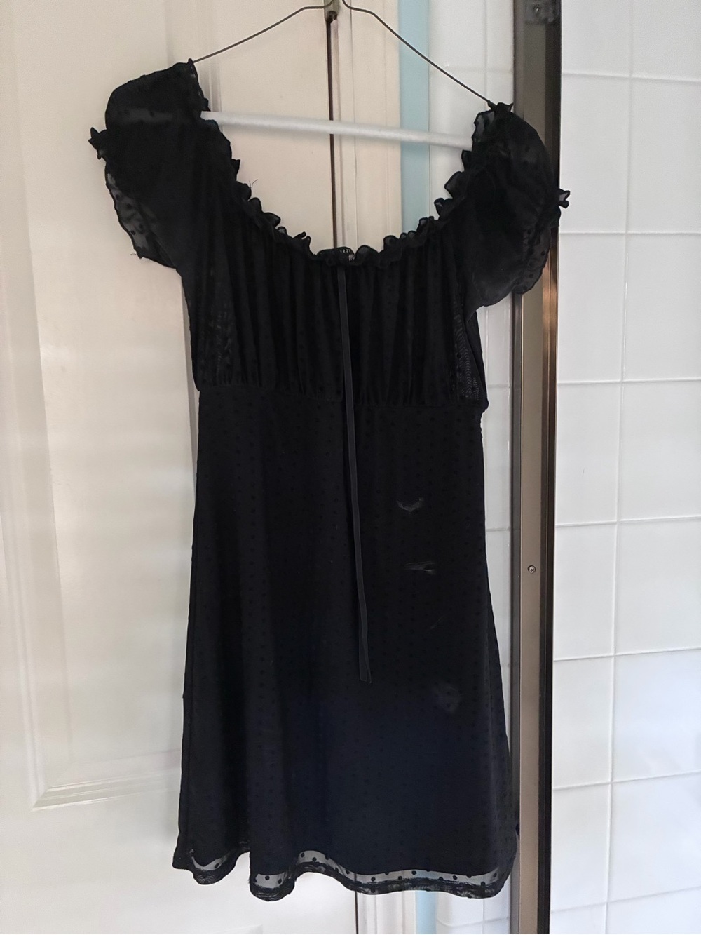 Forever 21 Black Milkmaid-Style Mini Dress